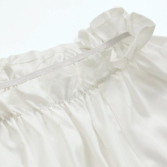 Womens Renaissance Peasant Blouse Off Shoulder Trumpet Sleeve Tops - Picture 5 of 5